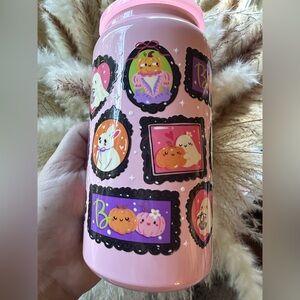 The Wild Taurus Pink Cute Spooky Halloween Frames 16oz Stainless Steel Cup